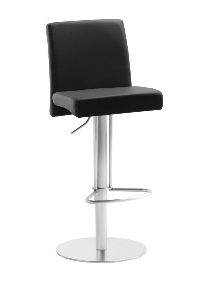 Tabouret de bar et de comptoir Mayer Sitzmöbel , structure en acier inoxydable, coque d'assise rembourrée avec coutures, hauteur d'assise 56 - 81 cm, anthracite, 1243_04_30487