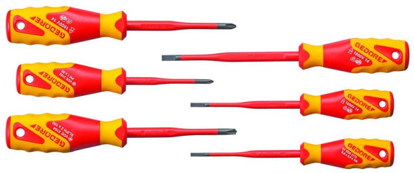 Jeu de tournevis GEDORE, 6 pièces, molybdène vanadium plus acier, 2928701