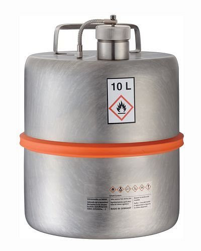 Bocal de sécurité DENIOS, acier inoxydable, avec bouchon à vis, volume de 10 litres, 119-587