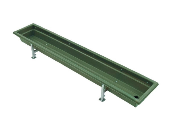 Mangeoire pour veau Growi en PE, verte, environ 45 cm de large x 250 cm de long, 10053750