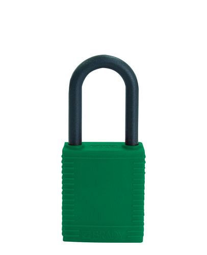 Serrure de sécurité DENIOS avec anse en plastique, verte, non conductrice, 209-696