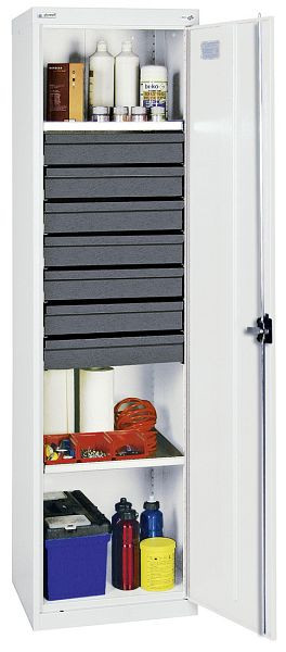 armoire à outils et matériel série 3000, 7035/7035, 7 tiroirs 100 mm, 2 étagères, 3005207