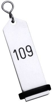 Porte-clés d'hôtel Contacto 10 cm, métal léger anodisé, argent, 7653/910