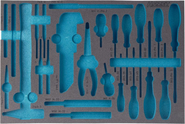 Insert en mousse souple Hazet à 2 composants, pour 163-120/24, dimensions / longueur : 519 mm x 342 mm, 163-120L