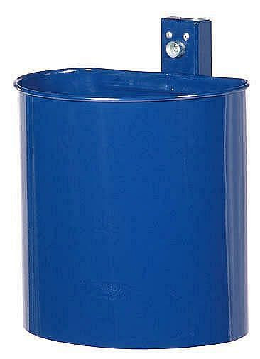 Conteneur à déchets Renner demi-rond d'environ 20 L, non perforé, pour montage mural et sur poteau, galvanisé à chaud et revêtement par poudre, vert mousse, 7057-03PB 6005