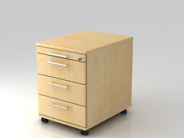 Conteneur roulant Hammerbacher 58cm, 3 tiroirs, poignée de garde-corps verrouillable érable, 42,8x58x59 cm, 1/3/3/3 HE, VAC30/3/3/RE