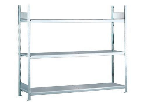 Rayonnage grande portée Schulte avec tablettes en acier, champ de base, 3 niveaux de rangement, largeur des compartiments 2500 mm, 2560 x 536 x 2000 mm, 278906