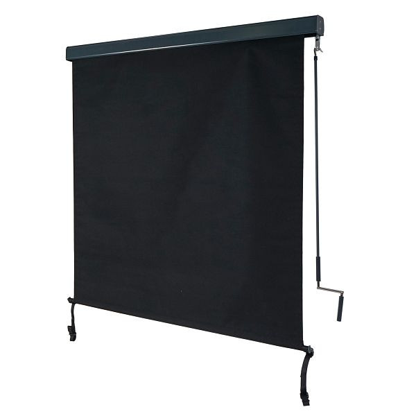 Auvent vertical Mendler HWC-F42, écran de confidentialité pour auvent vertical, store enrouleur extérieur, tissu de protection UV 50, 250x140cm, noir, 69624