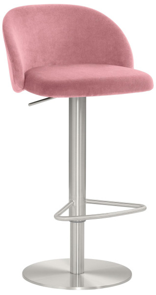 Mayer Sitzmöbel , structure en chrome brossé, aspect acier inoxydable, assise/dossier rembourrés, vieux rose, 1216_04_30600
