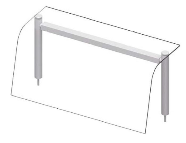 Étagère supérieure en verre Stalgast avec pare-haleine, lampe chauffante et éclairage 990x455x450 mm pour systèmes de service alimentaire, ZS09109