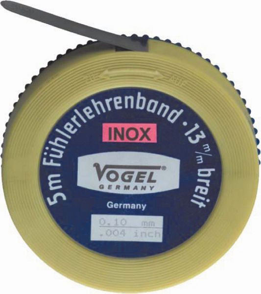 Ruban de jauge d'épaisseur Vogel Germany, inoxydable, 0,01 mm / .0004 pouce, 456001