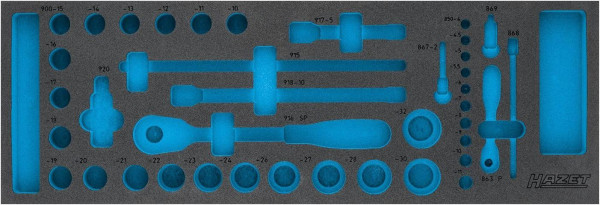 Insert en mousse souple bi-composant Hazet, insert en mousse souple bi-composant vide pour 111 L Dimensions / longueur : 635 mm x 218 mm, 163-110L