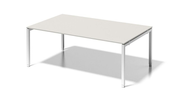 Poste de travail exécutif / table de conférence Bisley Cito, cadre en U à hauteur réglable de 650 à 850 mm, H 19 xl 2000 x P 1200 mm, blanc gris foncé / blanc signalisation, DUH2012GW396