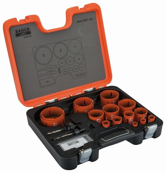 Jeu de scie cloche Bahco, 18 pièces, 16-83 mm, 3834-SET-152