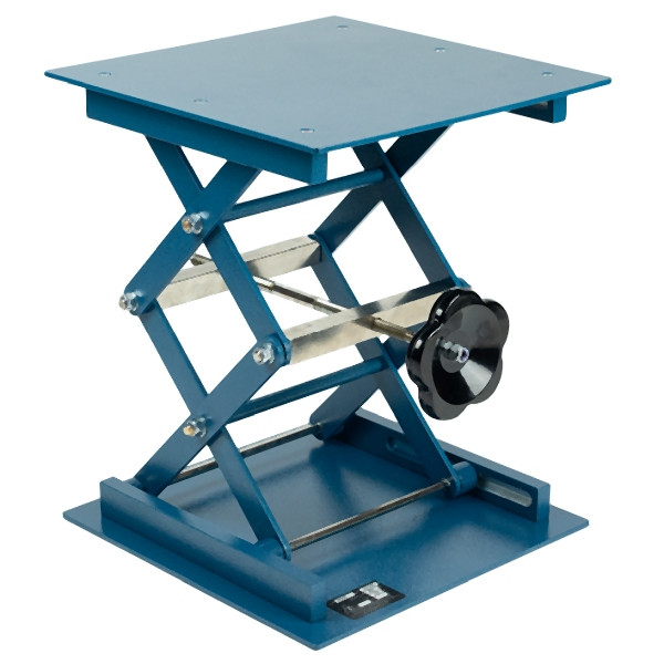 Plate-forme élévatrice de laboratoire JUCHHEIM mécanique, 300 x 300 mm, revêtement par poudre, 02292