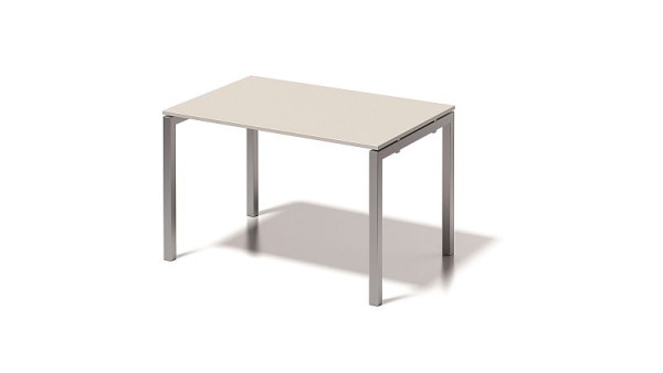 Bureau Bisley Cito, structure en U hauteur fixe 730 mm, H 19 x L 1200 x P 800 mm, gris blanc/argent, DUF1208GW355