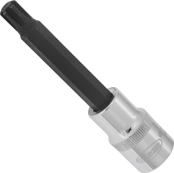 Embout de tournevis VIGOR RIBE, carré creux 12,5 mm (1/2 pouce), profil à coin interne Ribe-CV, M9, longueur : 100 mm, V2215