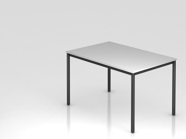 Table de réunion Hammerbacher piètement rond 120x80 gris/noir, forme rectangulaire, VDR12/5/D
