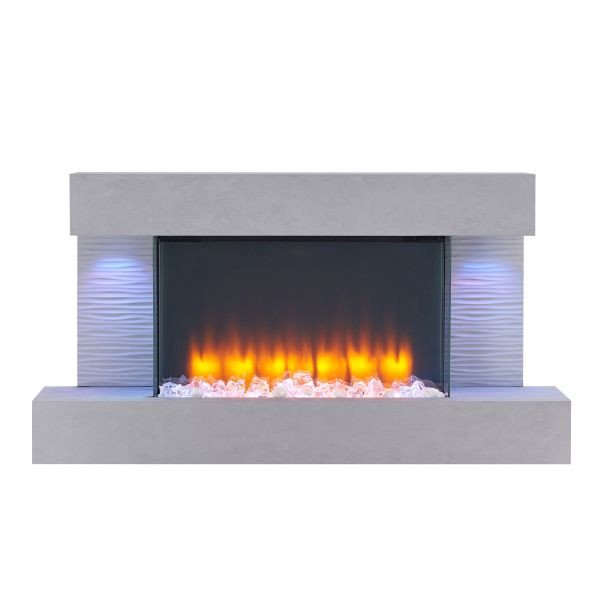 Cheminée électrique RICHEN Aieda, 2000 W, couleur : gris, EF279A-MT279D-CG