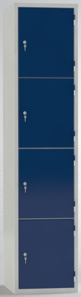 Casier de sécurité KLW - 1850 x 400 x 500 mm H x L x P, avec 4 compartiments, dimensions intérieures : 445 x 372 x 480 mm H x L x P, passage libre 420 x 330 H x L, 08/87S-4
