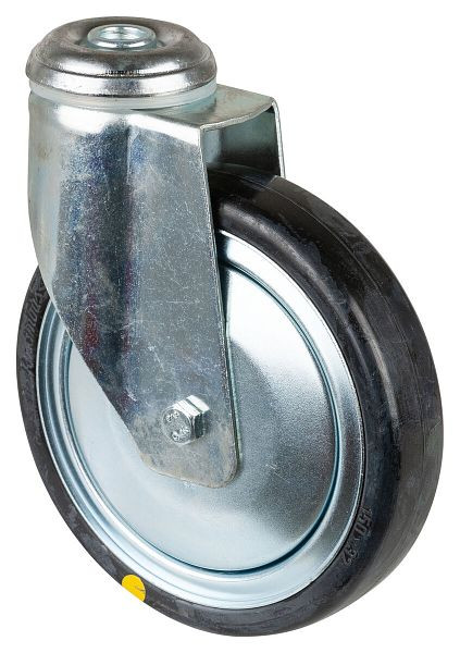 Roulettes BS Roulette pour appareils lourds, largeur 32 mm, Ø150 mm, jusqu'à 100 kg, caoutchouc gris, conductrice d'électricité, corps de roue en plastique, roulements à billes, C101.A89.150