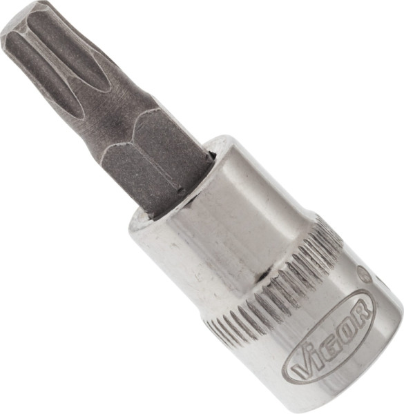 Embout de tournevis VIGOR TORX, carré creux 6,3 mm (1/4 pouce), profil TORX interne, T30, V2446N