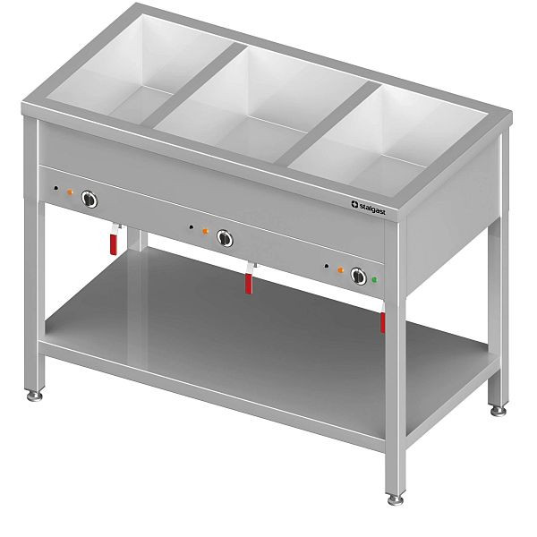 Meuble bain-marie Stalgast avec vasques séparées pour 2x GN1/760x600x850 mm, VBM08603