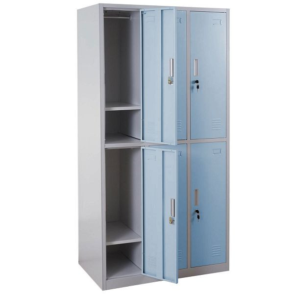 Casier Mendler Boston T829, casier pour objets de valeur, métal 6 compartiments, bleu, 54029
