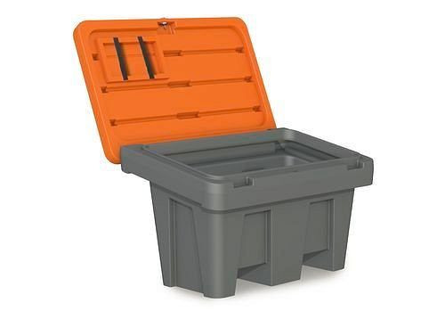Récipient à sable DENIOS type GB 150, en polyéthylène (PE), volume de 150 litres, couvercle orange, 241-876
