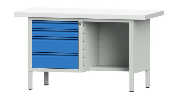 Établis ANKE établi à caissons, modèle 334 E, 1500 x 700 x 850 mm, RAL 7035/5012, KSP 50 mm, 510.311