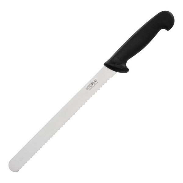 Couteau à viande Hygiplas dentelé 25cm noir, C579