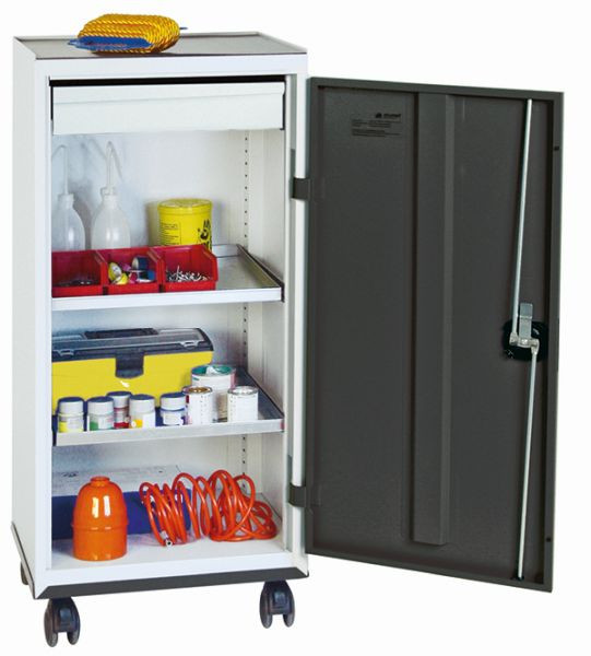 armoire à outils et matériaux contondants série 2000, 7035/7016, 1 tiroir, 2 étagères, fond roulant, 2093171