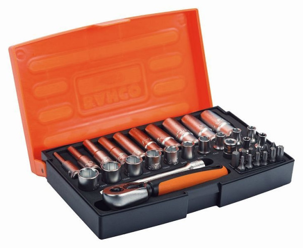 Jeu de clés à douille Bahco 1/4", standard + long, SL25L