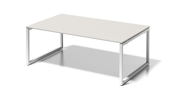 Poste de travail de direction/table de conférence Bisley Cito, cadre en O à hauteur fixe de 730 mm, H 19 x L 2000 x P 1200 mm, gris blanc/blanc signalisation, DOF2012GW396