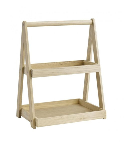 APS Etagère, 2 niveaux -VALO-35 x 26,5 cm, hauteur : 44,5 cm, bois de chêne (huilé), 14010