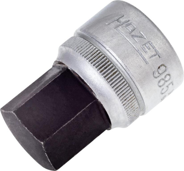 Douille tournevis Hazet, carré creux 12,5 mm, profil six pans creux, 19 mm, extra court avec moletage, 985-19