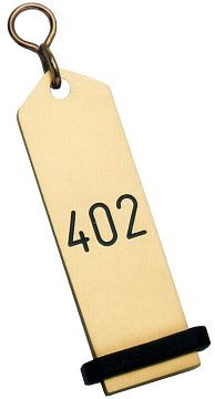 Porte-clés d'hôtel Contacto 10 cm, métal léger anodisé, doré, 7653/920