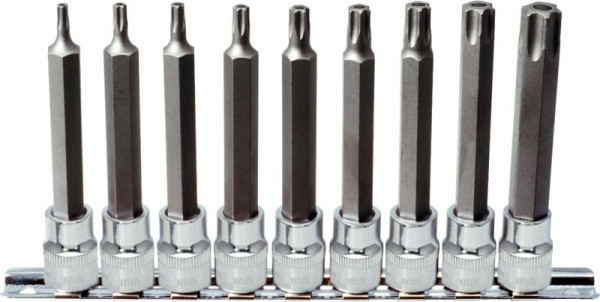KS Tools Jeu de douilles 3/8" CHROMEplus Torx, alésage, longues, 9 pièces TB20-TB60, 918.3969