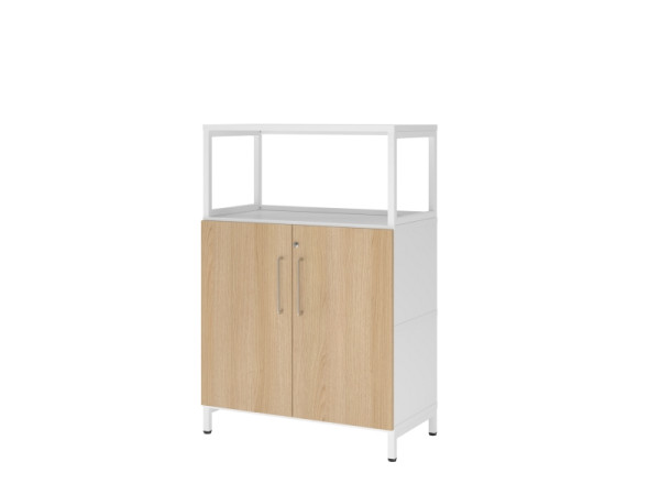 Hammerbacher étagère/portes, 3OH, base, blanc/chêne, VFW38T2RU/W/E/BS
