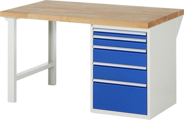 Etabli RAU série 7000 - conception modulaire, 5 x tiroirs, 1500x840x900 mm, 03-7511A1-159B4S.11