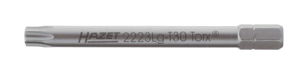 Embout Hazet, six pans plein 6,3 (1/4 pouce), profil intérieur TORX®, T30, lame ronde, version longue, ouverture de clé : T30, 2223LG-T30