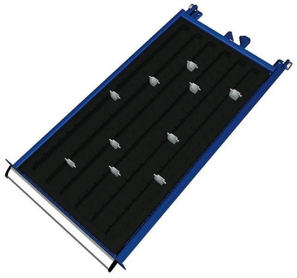 Kit de matériel de séparation KLW pour hauteurs de compartiment de tiroirs 50 à 400 mm dans armoire SDB, taille d'armoire 419 x 750 mm L x P, SDB-B03-030
