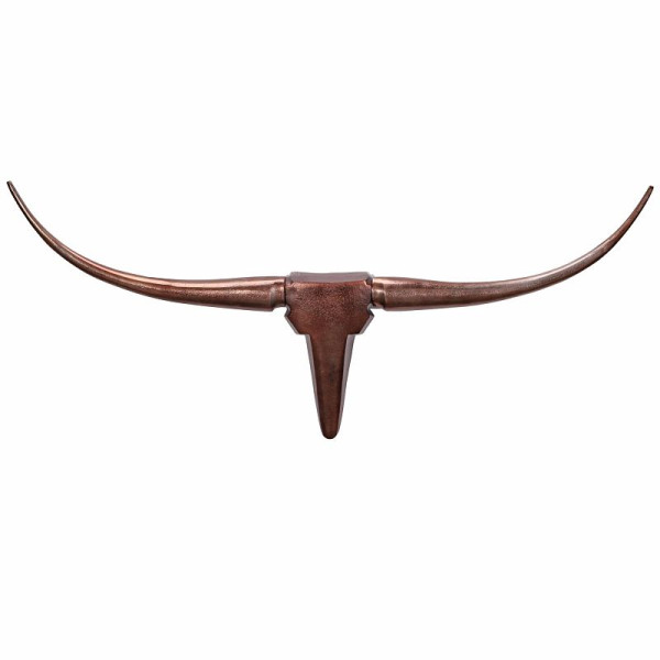 Wohnling Bois décoratif Taureau M Bronze 100 cm Cornes Design en Aluminium, Décoration Murale Corne de Taureau Moderne, WL1.394