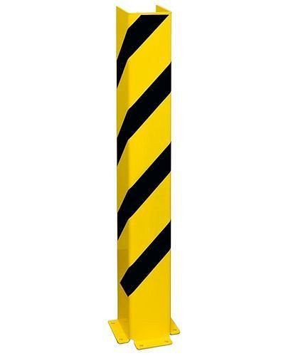 Support antichoc DENIOS en acier, profilé en U, hauteur 1200 mm, épaisseur 6 mm, jaune/noir, 240-901