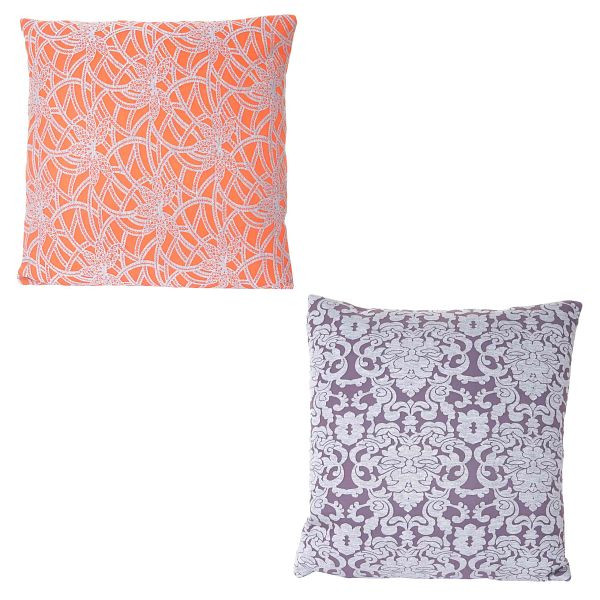 Mendler lot de 2 coussins décoratifs baroque + fleurs, coussins de canapé coussins décoratifs avec rembourrage 45x45cm, 51874 + 51880