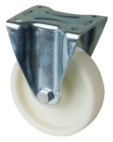 Rouleau de transport BS Rollers, rouleau fixe, largeur de roue 35 mm, Ø roue 125 mm, capacité de charge 200 kg, bande de roulement/corps de roue en plastique, roulement à rouleaux, LS410.B10.125