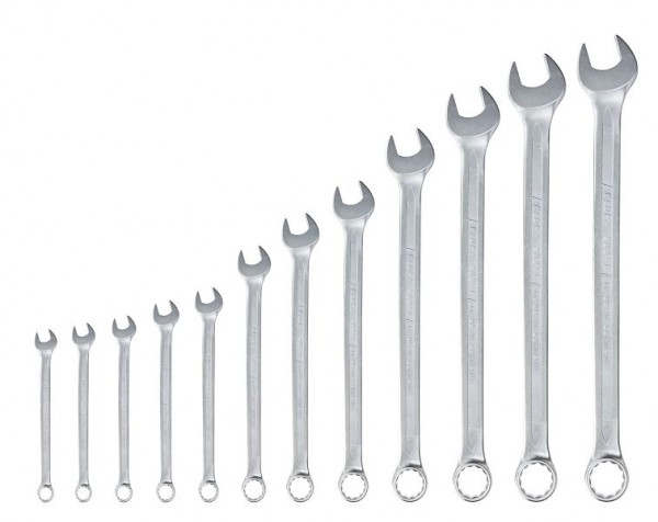 ELORA Jeu de clés mixtes XL, 12 pièces 10-32 mm, extra-longue DIN 3113, forme A, 203S 12MXL, 0203501202000
