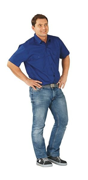 Planam shirts chemise sergé manches 1/4, bleu foncé, taille 45/46, 0418045