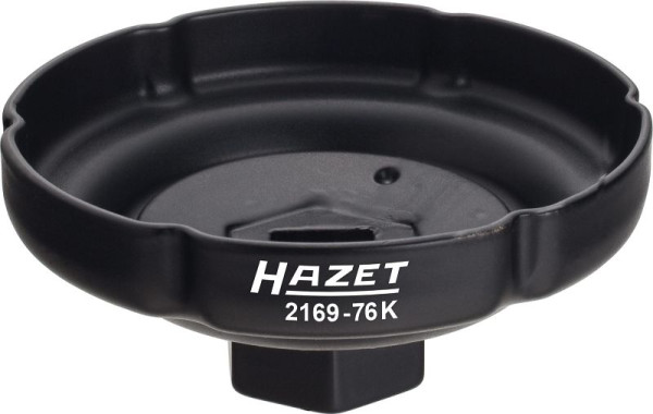 Clé pour filtre à huile Hazet, carré creux 12,5 mm (1/2 pouce), profil rainuré, 85 mm, 2169-76K