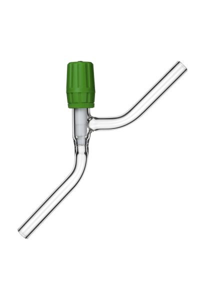 Vanne de vide à passage droit Rettberg, passage 0 - 6 mm, avec tige PTFE, réglable, verre borosilicaté 3.3, 107080086